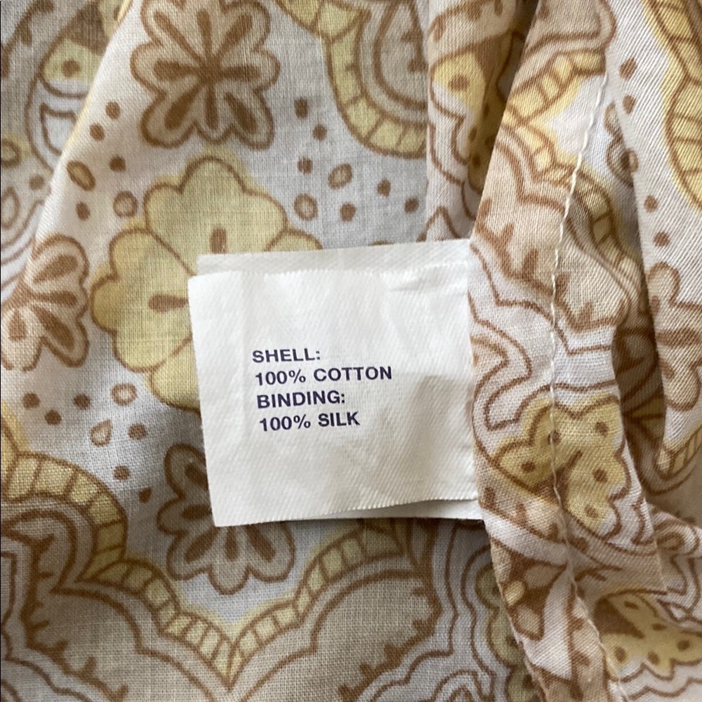 Y2K Gap Yellow and Tan Printed Tie Front Blouse - Picture 5 of 5